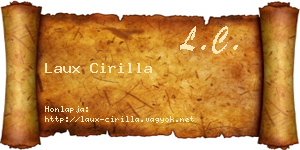 Laux Cirilla névjegykártya